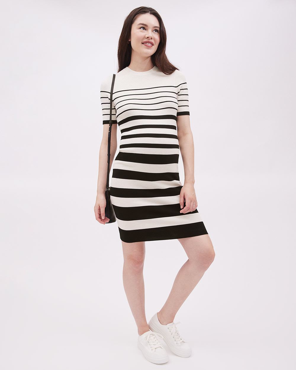 Striped Sweater T-Shirt Dress - Thyme Maternity