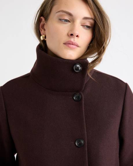 Wool-Blend Funnel-Neck Jacket