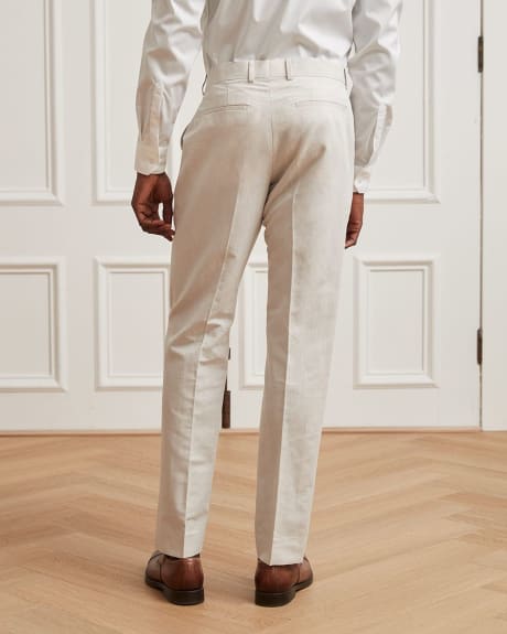 Tailored fit light beige linen-blend suit pant