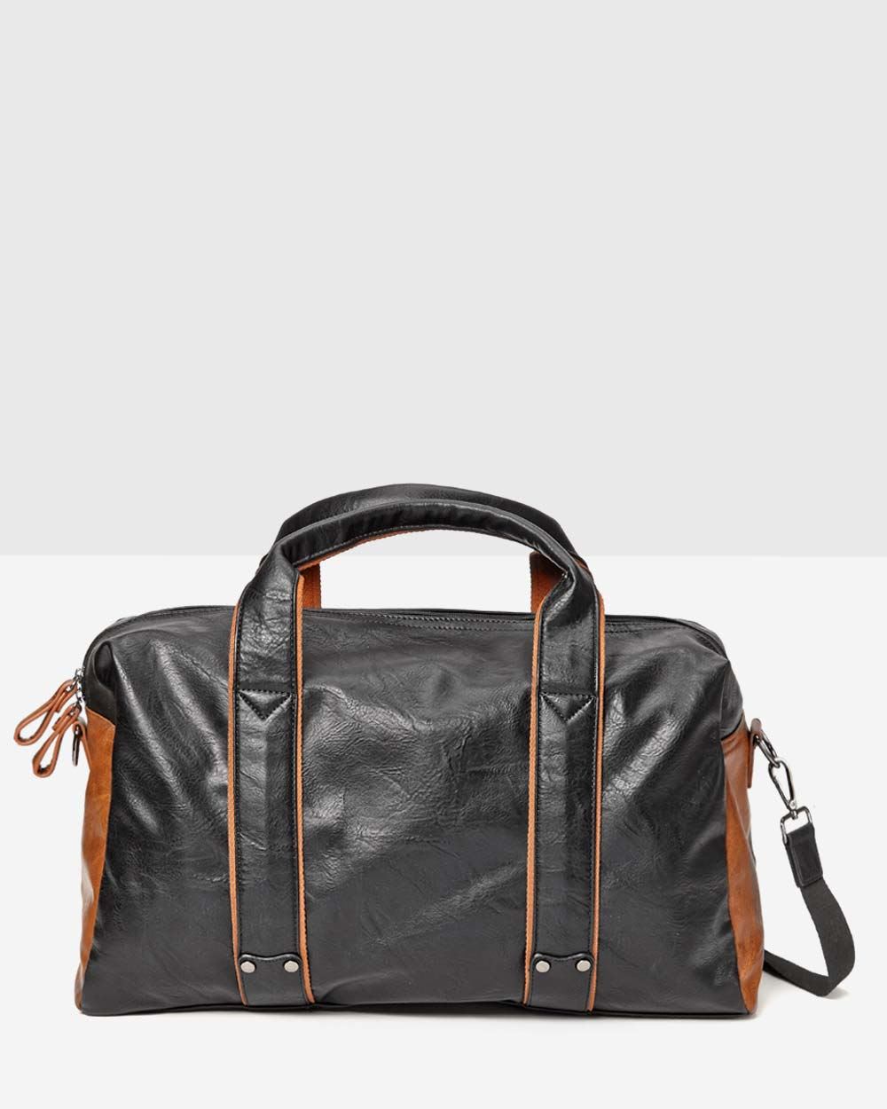 faux leather duffle bag