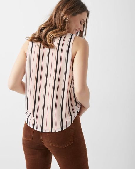 Leez Back Pleated Top In Nude