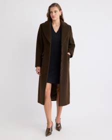 Wool-Cashmere Blend Long Hourglass Coat