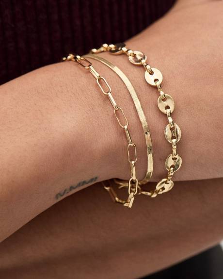 Bracelets en Cha&icirc;nes - Ens. de 3
