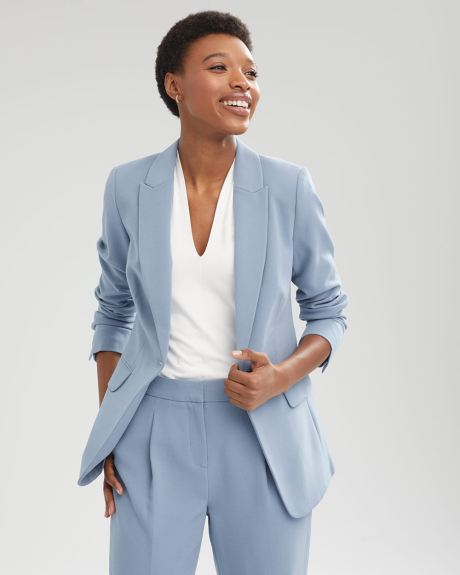 Long Fitted Blue Blazer
