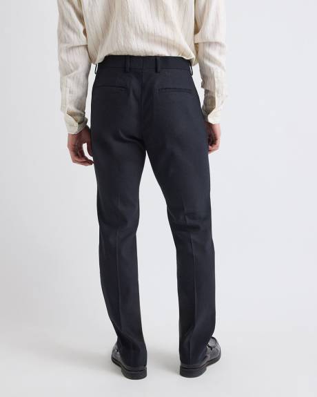 Pantalon de Complet en Mélange de Lin Noir à Coupe Étroite