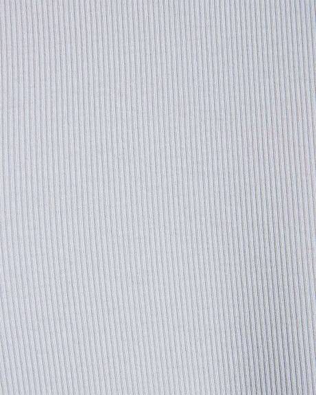 Haut Côtelé à Manches Très Courtes et Col Montant