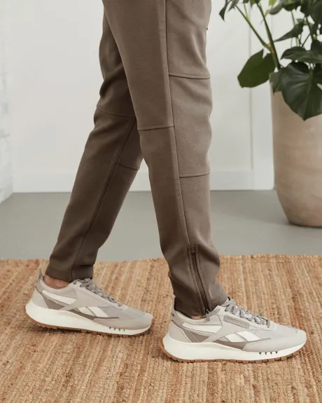 Pantalon Jogger à Taille Mi-Haute avec Chevilles Zippées