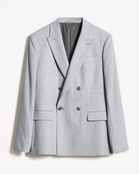 Tailored-Fit Double-Breasted Striped Suit Blazer