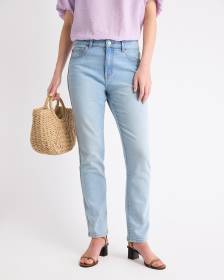 Straight Slim-Leg High-Rise Jeans