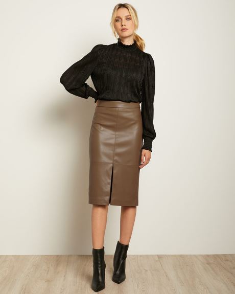 High-Waist Faux Leather Pencil Skirt | RW&CO.