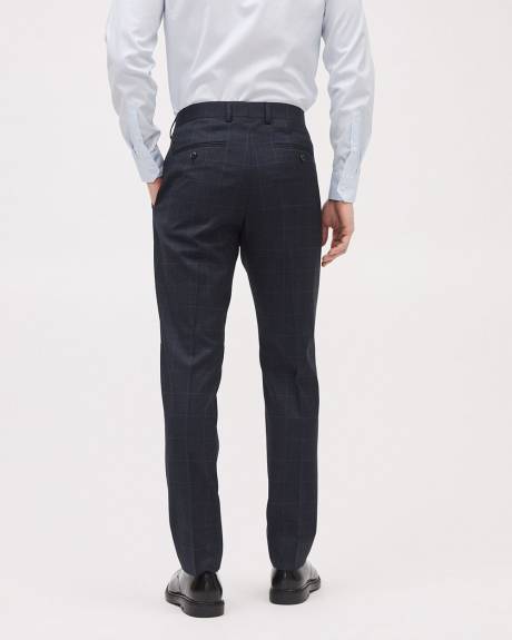 Slim-Fit Navy Windowpane Suit Pant
