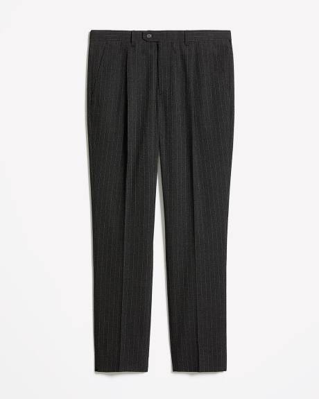 Pantalon Habillé Rayé à Jambe Fuselée Plissée