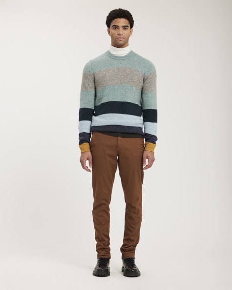 Colourblock Stripes Crew-Neck Pullover Sweater