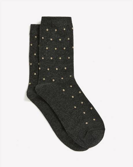 Dotted Crew Socks with Metallic Fibres