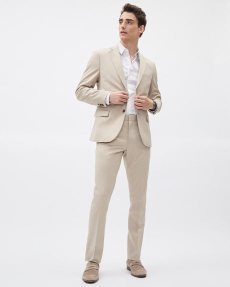 Slim-Fit Beige Suit Blazer