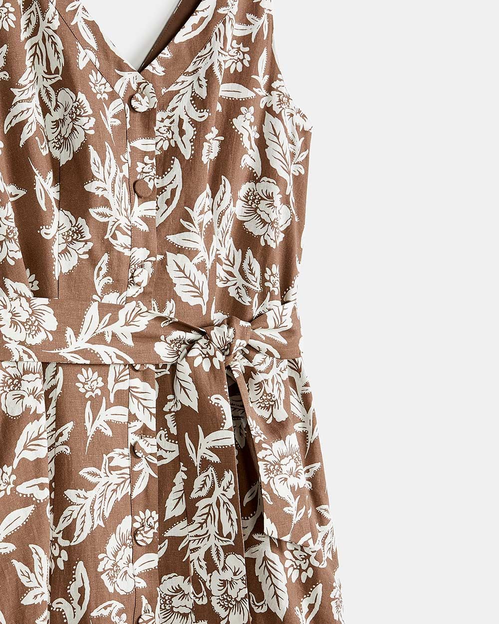 Linen Sleeveless Dress with Removable Sash RW&CO.