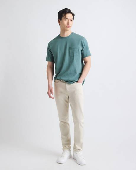 T-Shirt essentiel à Manches Courtes et Col Rond avec Poche