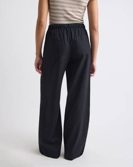 Linen Mid-Rise Wide-Leg Pant