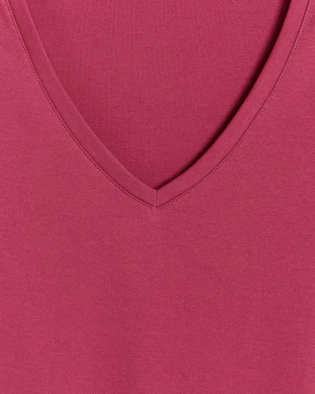 Solid Heavy Cotton V-Neck Short-Sleeve T-Shirt