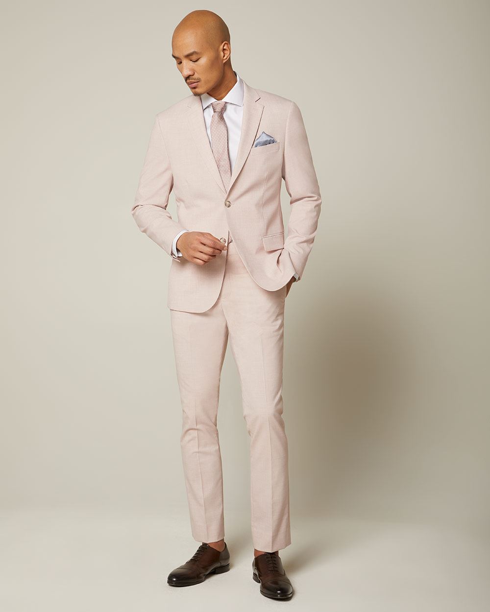 Slim fit light pink suit blazer RW&CO.