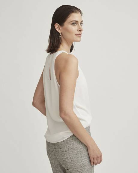 Silky Crepe Crew-Neck Cami