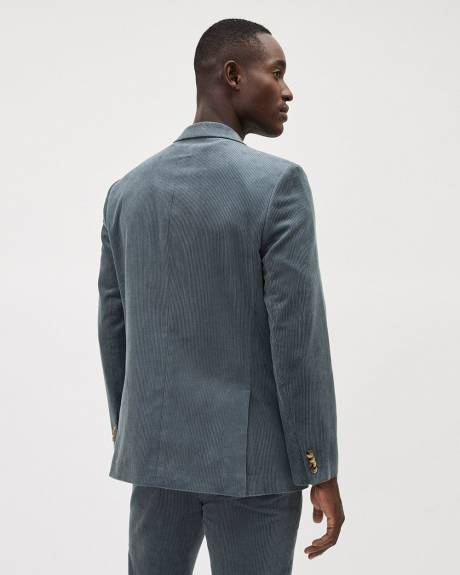 Tailored-Fit Double-Breasted Corduroy Suit Blazer