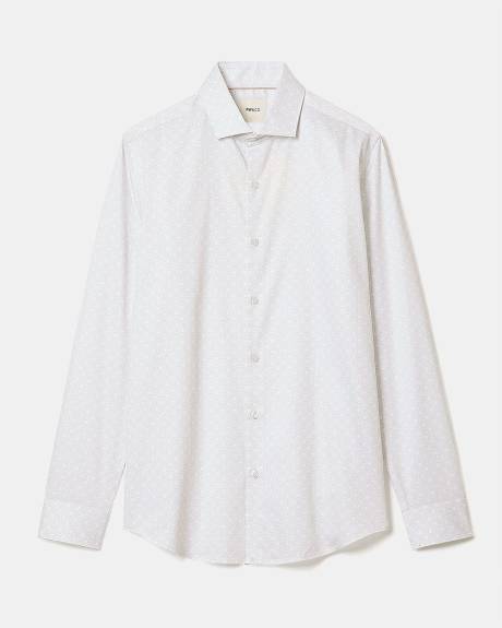 Tailored-Fit Dress Shirt with Micro Geo Print