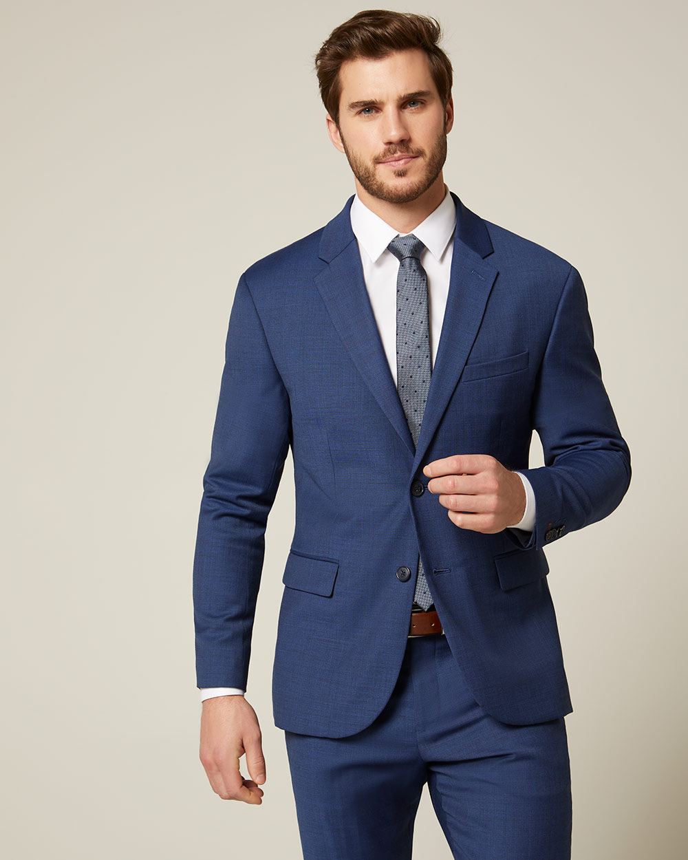 Essential Athletic Fit blue wool-blend suit Blazer - Tall | RW&CO.