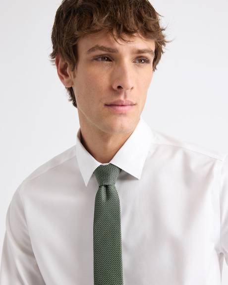 Green Skinny Tie with Micro Pattern