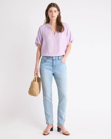Straight Slim-Leg High-Rise Jeans