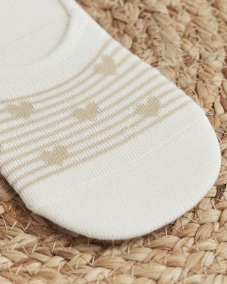 No-Show Socks with Hearts and Stripes