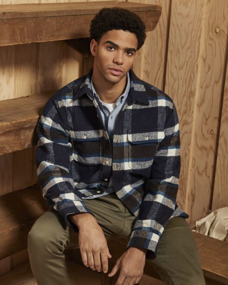 Checkered Blue Flannel Overshirt
