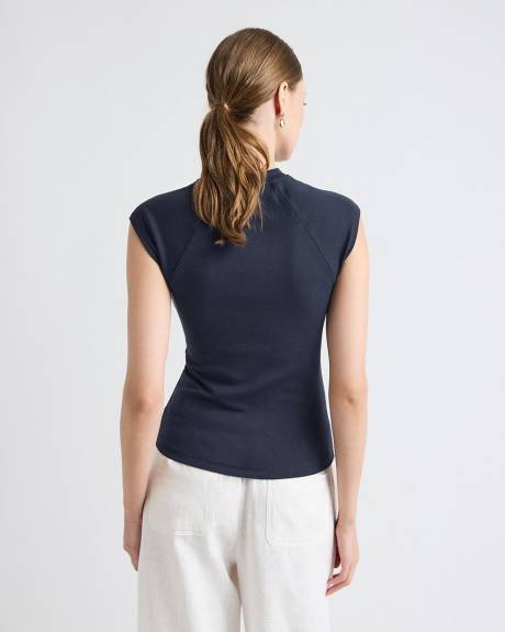 T-Shirt à Manches Très Courtes et Col Rond