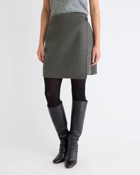 Melton Wrap Mini Skirt
