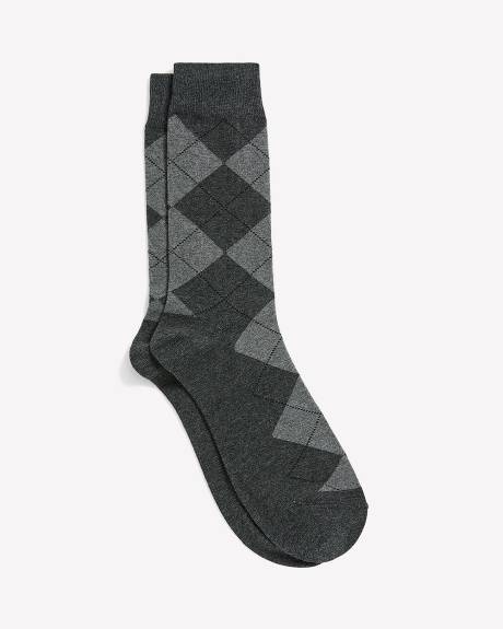 Grey Argyle Socks