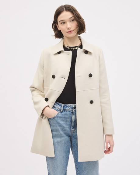 Double-Breasted Caban Twill Coat