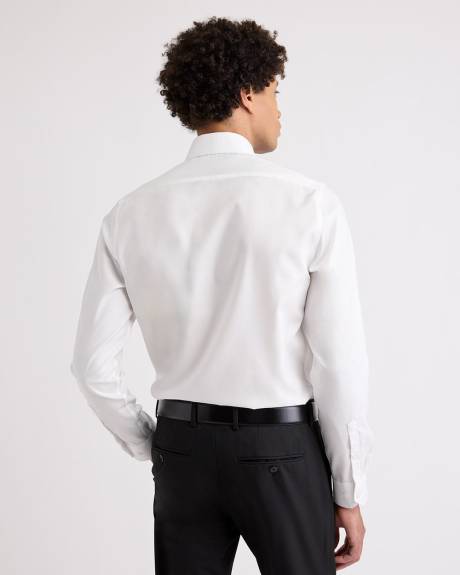 Slim-Fit White Twill Dress Shirt
