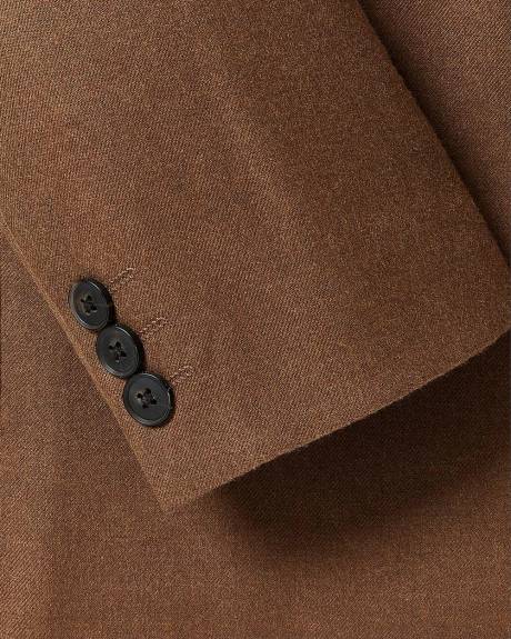 Tailored-Fit Brushed Twill Cacao Blazer