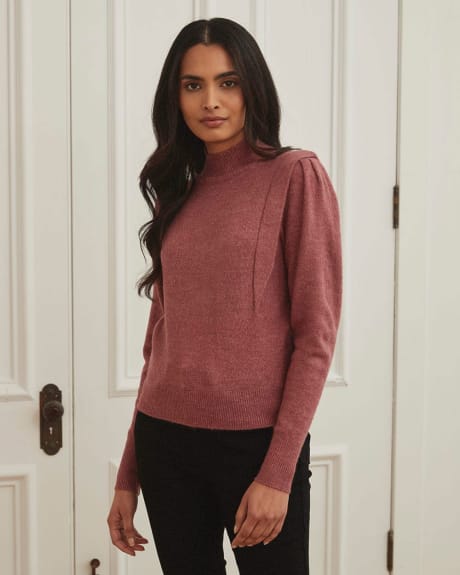 Soft Spongy Knit Sweater With Shoulder Detail