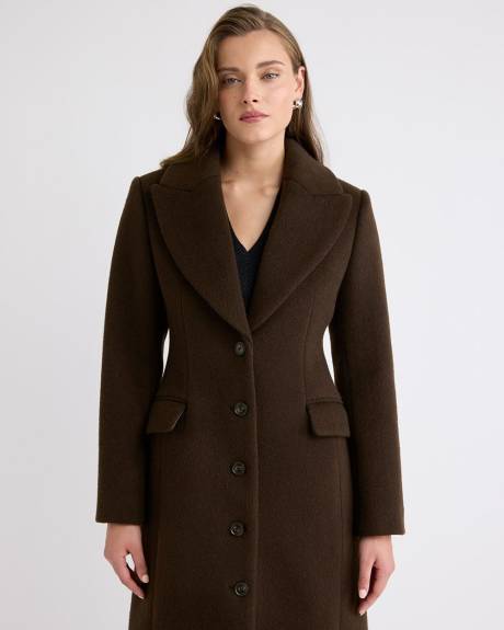 Wool-Cashmere Blend Long Hourglass Coat