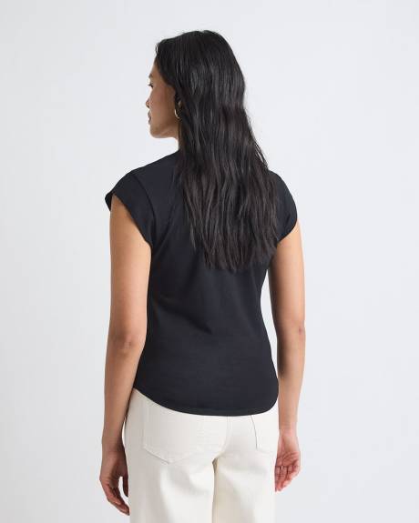 T-Shirt Classique à Manches Courtes et Col V