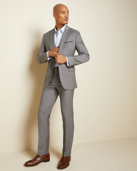 Essential Tailored Fit stretch light grey suit Pant