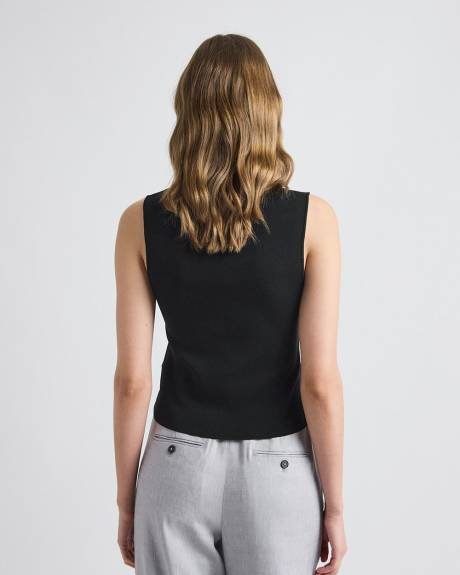 Cropped Buttoned-Down Sweater Vest