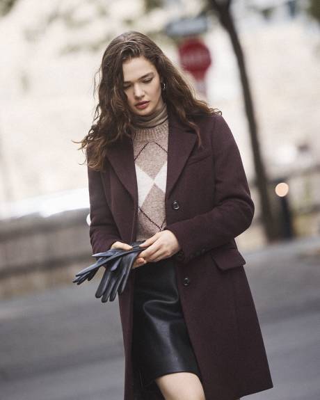Classic Wool-Blend Three-Button Coat