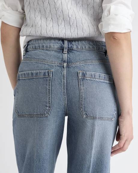 Long Mid-Rise Wide-Leg Jeans