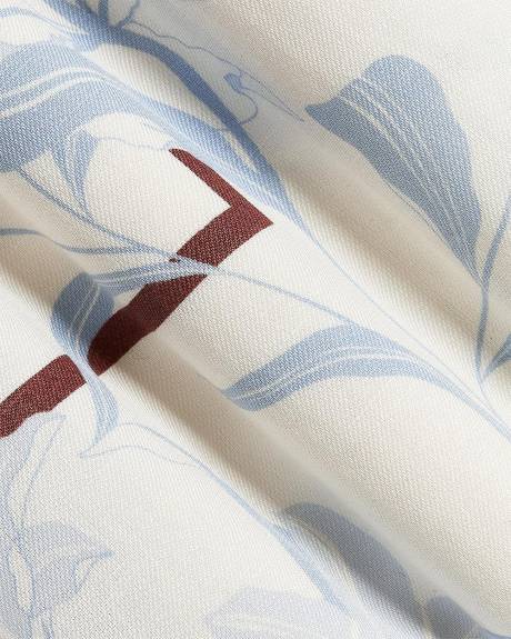 Robe Midi Sans Manches à Col Carré en Mélange de Lin