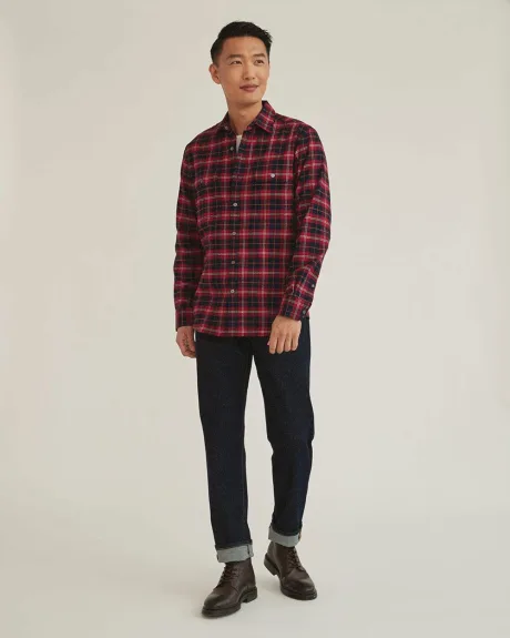 Regular Fit Red Flannel Checkered Shirt