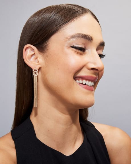 Earrings with Chain Pendants