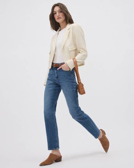 Jeans Rétro à Taille Haute et Jambe Droite