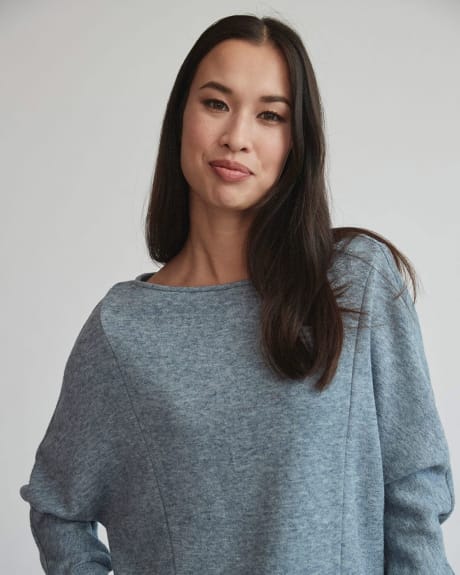 Brushed Knit Batwing Sleeve Pullover Sweater